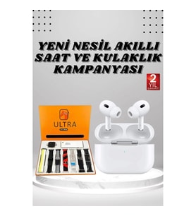 Mey İthalat® 7 Kordonlu Akıllı Saat Ve Yeni Nesil Kulaklık Dokunmatik Ekran Android ve İOS Uyumlu
