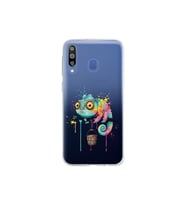 Samsung Galaxy M30 ile Uyumlu Splash Bukalemun Tasarımlı Şeffaf Silikon Kılıf