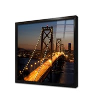 San Fransisco Oakland Köprüsü Çerçeveli Cam Tablo