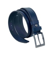 Lacivert Hakiki Deri Dikişli 3.5 cm.lik Klasik Erkek Kemer - 305-28