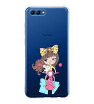 Huawei Honor View 20 Uyumlu Kapak Vespagirl Tasarımlı Şeffaf Silikon Kılıf
