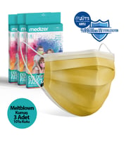 Medizer Sarı Cerrahi Maske Meltblown Kumaş - 10'lu 3 Kutu