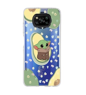 Poco X3 Pro Uyumlu Baby Yoda Desenli Şeffaf Telefon Kılıfı
