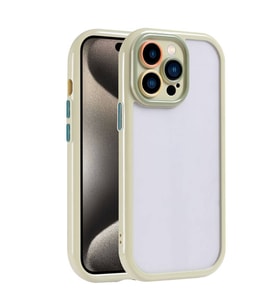 Skyarc Apple iPhone 15 Pro Kılıf Kamera Korumalı Renkli Kenar ve Çerçeve Tasarımlı Vitamin Kapak (Yeşil)