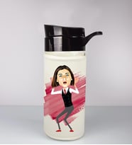 Kişiye Özel Karikatür Tasarım Özel Koruma Kılıflı Cam Matara 96090