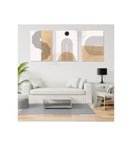 3'lü Set Kanvas Tablo Minimalist Boho Modern Line Art Oturma Odası Duvar Tablosu Kanvas Tablo