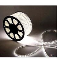 20 Metre  BEYAZ 220 Volt Şerit 3 Çipli Hortum Şerit Led Aydınlatma + Fiş