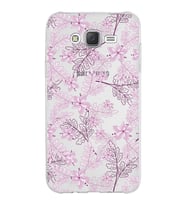 Samsung Galaxy J7 Kapak Floral Pudra Tasarımlı Şeffaf Silikon Kılıf