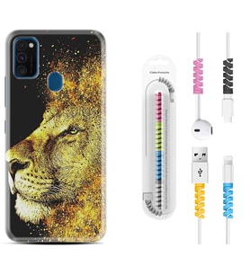 Samsung M21 M22 M23 M30 M31S M32 Kılıf Kablo Koruma Spiral Silikon Leon 1323