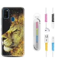Samsung M21 M22 M23 M30 M31S M32 Kılıf Kablo Koruma Spiral Silikon Leon 1323