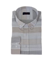 Erkek Silim Fit Pano Çizgili Gömlek BGL-ST03097 (Bej)