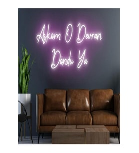 Aşkom O Devran Döndü Ya Yazılı Neon Tabela
