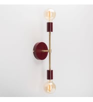 RİOLİGHT RETRO,VİNTAGE,RUSTİK BORDO 2XE27 DUYLU METAL AYNA ÜSTÜ DUVAR APLİK