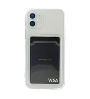 Apple İphone 12 Kılıf Kart Şeffaf Silikon - Şeffaf