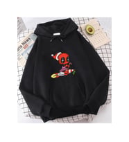 Deadpool Yeni Yıl Kapşonlu Sweatshirt  (Siyah)