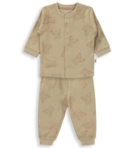 Civil Baby Ayıcık Baskılı 6-18 Ay Pijama Takımı - Kahve