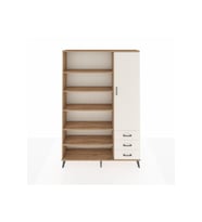 Arges Gardrop 9 Raflı 3 Çekmeceli Tek Kapaklı  132x30x195 Çam-Aytaşı