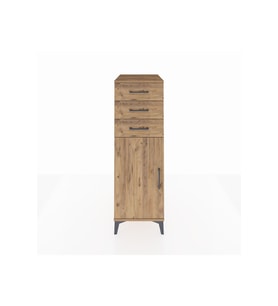 Kronos Dolap 2 Raflı 3 Çekmeceli Tek Kapaklı 44x59x134 Çam-Çam