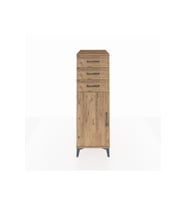 Kronos Dolap 2 Raflı 3 Çekmeceli Tek Kapaklı 44x59x134 Çam-Çam