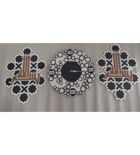 Modern Duvar Saati 3 lü kombin Dini motif ve Kalite