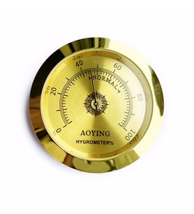Analog Higrometre Nem Ölçer Humidor Puro Kutusu İçin Metal Çerçeve Sarı 50mm