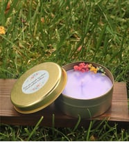 Organik Doğal Lavanta Kokulu Soya Wax El Yapımı Metal Kutulu Mum 100 Cc