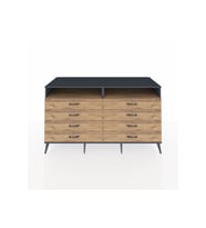 Kronos Konsol 2 Raflı 8 Çekmeceli  176x59x99 Antrasit-Çam