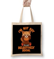 I m Not Shy I m Just Selectively Social Red Panda Bez Çanta Uzun Saplı