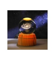 Dönen 3D Kristal Cam Küre Büyük boy Usb'li Gece Lambası ,Led, Gece Lambası, Harika bir hediye