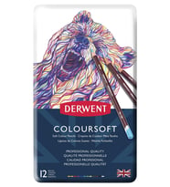 Derwent Coloursoft Serisi Kuru Kalem Seti - 12 Renk Metal Kutulu