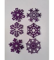 Mor Kar Tanesi Simli Eva Ağaç Ve Hediye Süsü 8x8cm 6lı