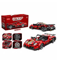 Speed Racing Pro Kırmızı Yarış Arabası Yapım Seti 513 Parça Spor Araba Blok Oyuncağı