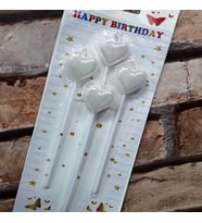 4 ADET BEYAZ KALPLİ PASTA MUMU KALPLİ DOĞUM GÜNÜ PASTA MUMU BEYAZ PASTA MUMU KALPLİ MUM WHİTE CANDLE