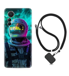 Xiaomi 12 Lite Kılıf Resimli Boyun Askılı İpli Desenli Silikon Series Space 1854