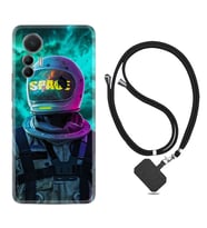 Xiaomi 12 Lite Kılıf Resimli Boyun Askılı İpli Desenli Silikon Series Space 1854