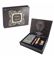 Galatasaray Orjinal Lisanslı Kalem Defter Vip Set Ahşap Kutulu 5'li Set (Gri-Kırmızı)