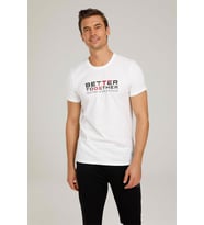 LUMBERJACK CT778 RAY SLOGAN T-SHIRT 1PR (Beyaz)