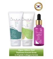 C'enta Beauty Yaşlanma Karşıtı Krem ve Peptids Collagen Serum Seti - Cica Seti