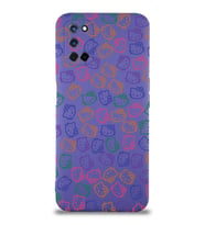 Oppo A92 Uyumlu Lansman Kılıf Hello Kitty Tasarımlı İçi Kadife Kapak-Mor (Şeffaf)