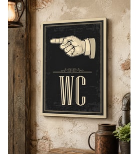 WC Tuvalet Tabelası Parmak İşareti İle Yönlendirme Tabelası