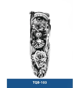 TQB-103 GÖZ VE KUM SAATİ DESEN GEÇİCİ KOL DÖVMESİ-TATTO