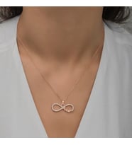 Annem Yazılı Sonsuzluk Rose Kolye-925 Ayar Gümüş