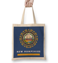 New Hampshire State Flag Bez Çanta Uzun Saplı