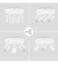 RİOLİGHT MODERN3 BEYAZ MUTFAK,SALON,GİYİNME ODASI,CAFELER İÇİN GÜN İŞİĞI METAL 3LÜ SPOT(AMPUL DAHİL)
