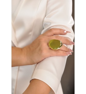 Kadir Jewellery 22 Ayar Altın Kaplama Kadın Fosil Taşlı Yüzük