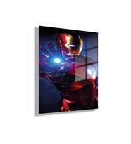 Temperli Gerçek Cam Tablo Film Karakteri Iron Man Görseli