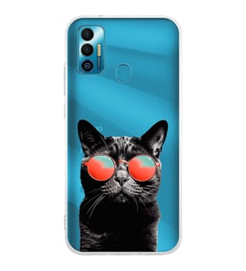 PrintiFy Tecno Spark 7 ile Uyumlu 1mm Slim Fit Kedi 3 050d Baskılı Şeffaf  Kılıf
