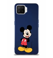 Oppo A73 Soft Premier Kapak Mickey Mouse-B Tasarımlı Silikon Kılıf - Lacivert (Şeffaf)
