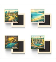 Burdur - Baskılı Buzdolap Magneti Kare - 9x9 cm - 4 Adet