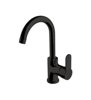 POLİSU KRİSTAL KUĞU LAVABO BATARYASI-SİYAH